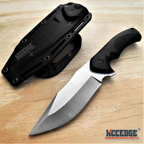 KCCEDGE BEST CUTLERY SOURCE Tactical Hunting Knife, 9" Full Tang Fixed Blade Camping Accessories Gear
