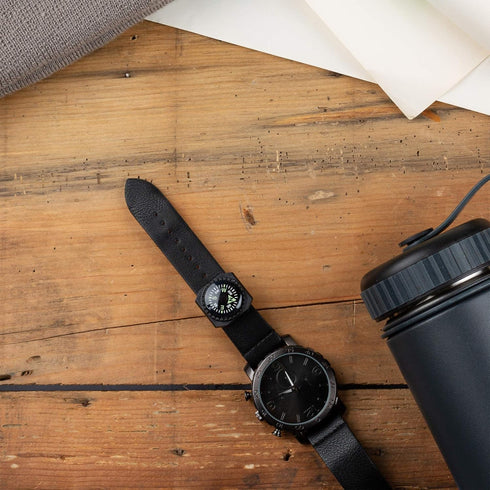 Sun Company Slip-On Wrist Compass, Easy-to-Read for Watch Band or Paracord