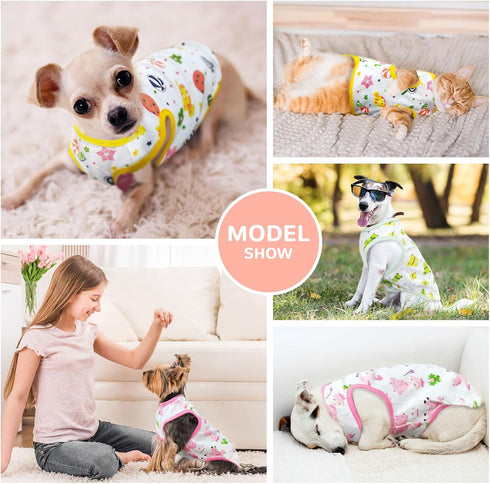 PETCARE 3 Pack Premium Small Dog Shirts, 95% Cotton Soft Cute Outfits for Small Dogs and Cats