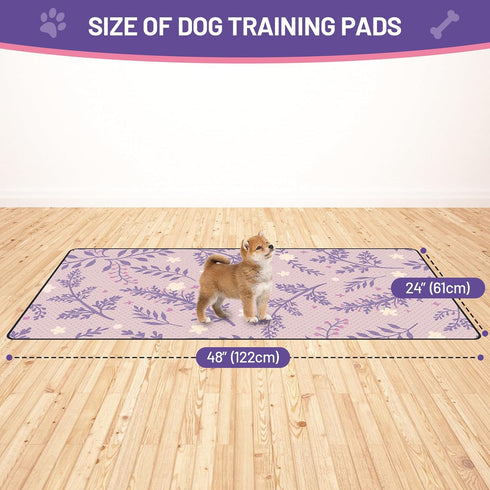 24x48 (Pack 2) Washable Dog Pee Pads - Absorbent Reusable Puppy Training Pads, Waterproof Leak - Proof & Non - Slip