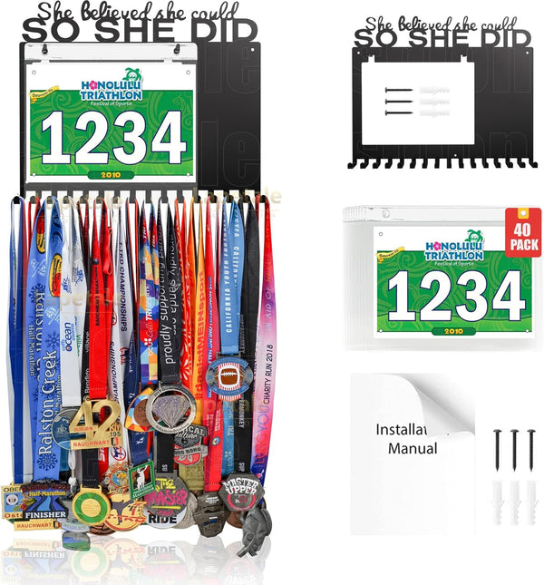 She Believed She Could SO SHE DID Race Medal Holder Wall Hanger,Marathon