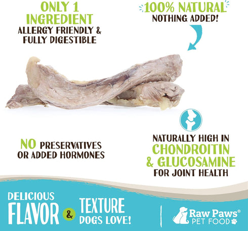 Raw Paws Freeze Dried Duck Necks for Dogs, 5-oz, All Natural Duck Treats, Made in USA