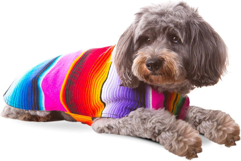 Handmade Dog Poncho for Chihuahua - Cinco De Mayo Costume from Authentic Mexican Blanket (Pink, XXS)