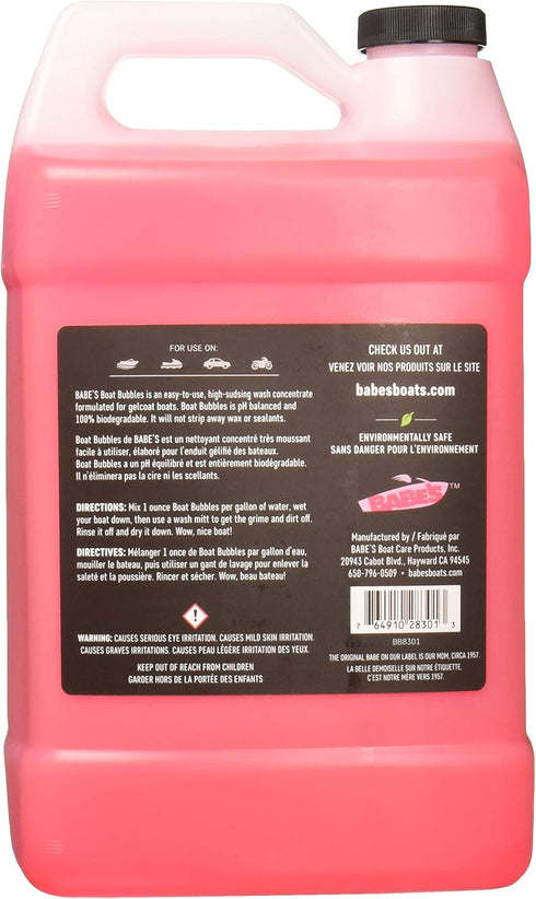 1 Babes Boat Bubbles High-Sudsing Boat Wash Soap Safe for Gelcoat, Wont Strip Wax pH Balanced & Biodegradable Marine