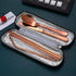 Travel Utensils - Reusable Silverware Set To Go, Portable Cutlery Set with Waterproof Carrying Case for Lunch Boxes,
