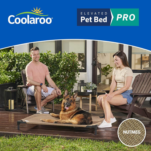 COOLAROO Cooling Elevated Dog Bed PRO Standard, Fits in 48in Crate, Easy Assembly Frame, Nutmeg Color