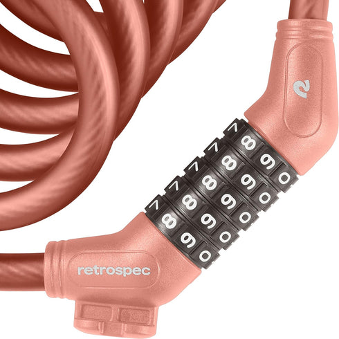 Retrospec Grizzly Plus Cable Bike Lock, Heavy Duty Anti Theft Bicycle Lock, 6 Foot Coiled Cut Resistant Cable