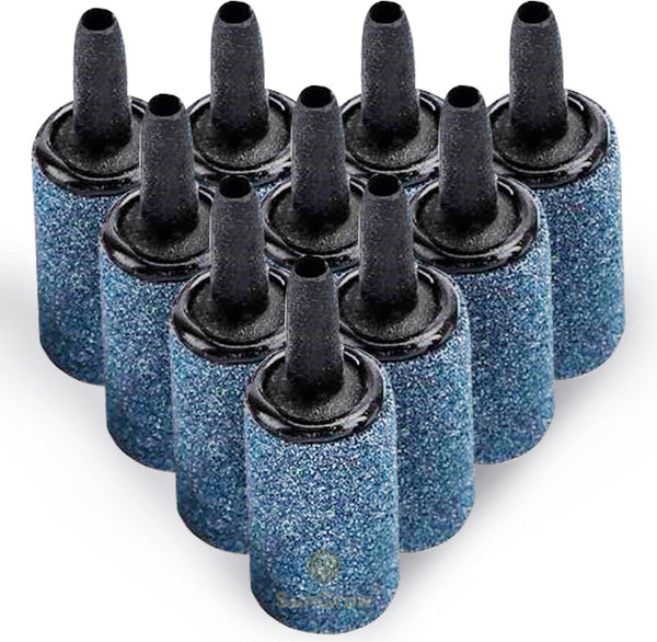 SunGrow 10-Pack Air Stone Bubble Cylinder for Aquarium Air Pump, 1 Inch Fish Tank Air Diffuser
