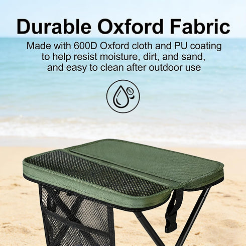 2026 12.2in Backpack 265lbs Backpack Upgraded Large Foldable Stool, Ultralight Portable Chair with Carry Bag