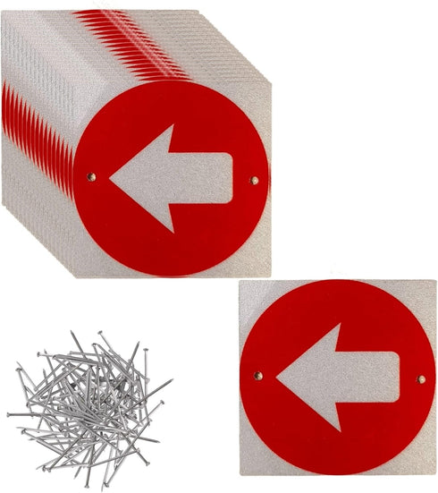Trail Markers Pack of 30, Bright Reflective Aluminum Signs to Mark Trees for Hiking, Camping, Hunting
