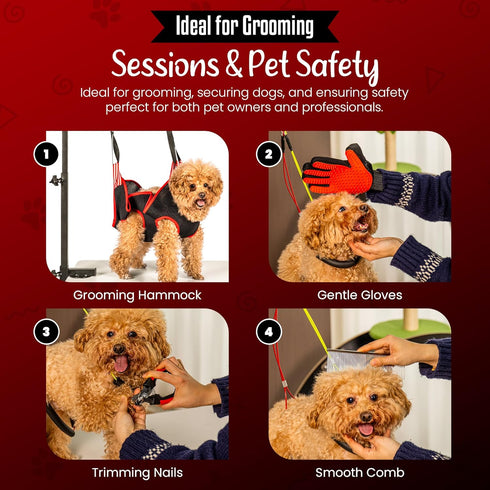 INNOVAROMZ Hammock 4 Dog Grooming Arm with Clamp & Pet Grooming | Extra Bundles | Dog Grooming Stand with Grooming