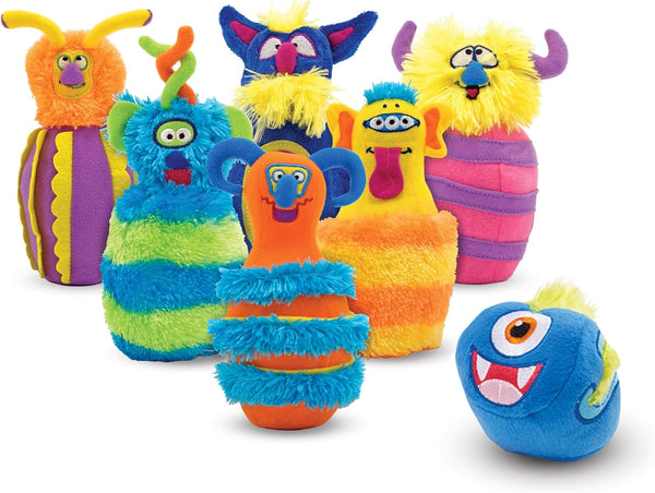 Melissa & Doug Fuzzy Monster Bowling Pins and Ball with Mesh Storage