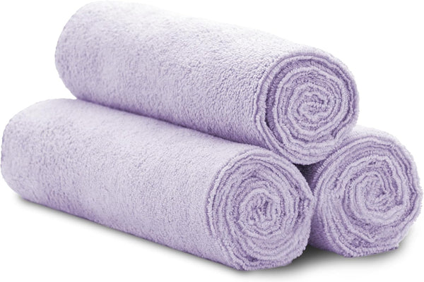 S&T INC. Microfiber Sweat Towel (16"x27") - Purple Gym and Yoga Towels, 3 Pack for Home Gym Bag