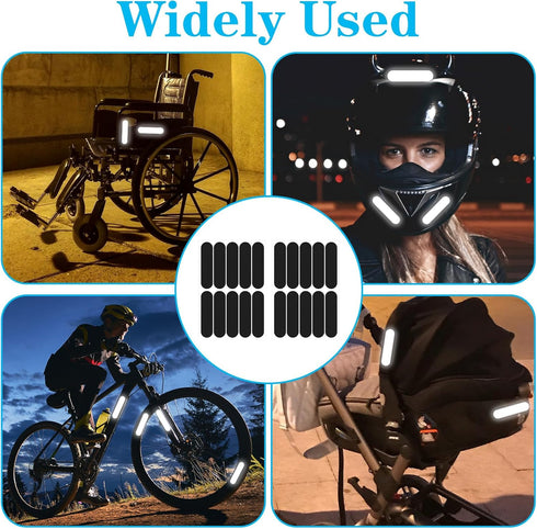 HJZHII 10PCS Black Reflective Tape, Motorcycle Helmet Decals Reflective Stickers for Helmet Motorcycle Helmets Stickers