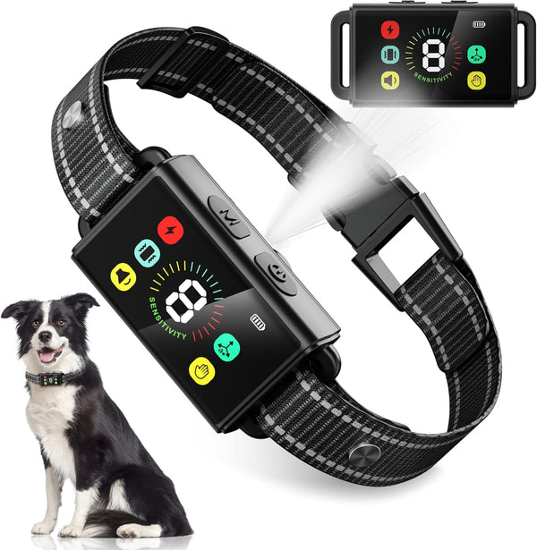 MODUS Dog Bark Collar, Rechargeable Anti Barking Training Collar with 8 Adjustable Sensitivity for All Dog Sizes