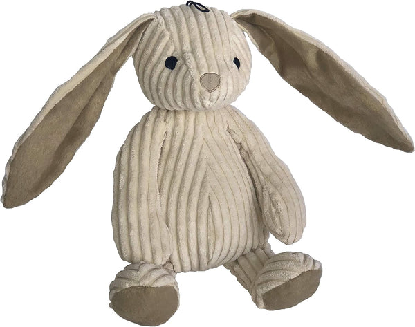 Petlou Soft Corduroy Rabbit Dog and Cat Toys, 15-Inch, Creamy White Colour
