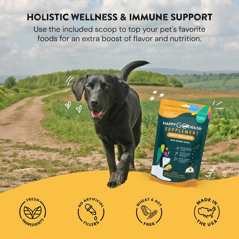 60 Count Daily Wellness Supplements for Dogs | Probiotic & Prebiotic Benefits with Fish Oil & Seaweed to Keep Your Dog