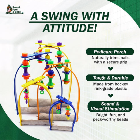 Sweet Feet and Beak Small Whirly Bird - Perfect Cage Toy Stimulates Visual and Physical Activity - Safe, Non-Toxic