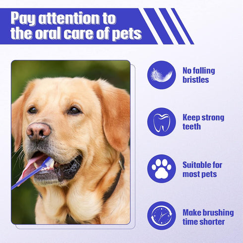 100 Set Set Pieces Dog Toothbrush Kit Double-Headed Toothbrush Long Handle Tooth Brush Soft Bristle Pet Tooth Brush