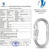 Oval Indoor Outdoor Climbing Carabiner, Screw Locking Heavy Duty Safety Clips, 25 KN (5600 LBS) for Hiking, Camping