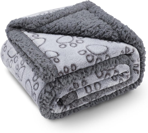 Luciphia Waterproof Pet Blankets, Liquid Pee Proof Washable Soft Fluffy Large Dog Blanket, Grey Small (40" x 28")