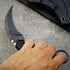 GTK691 Fixed Blade Knife - D2 Steel Blade with Nylon Fiberglass Handle & Kydex Sheath (Black)