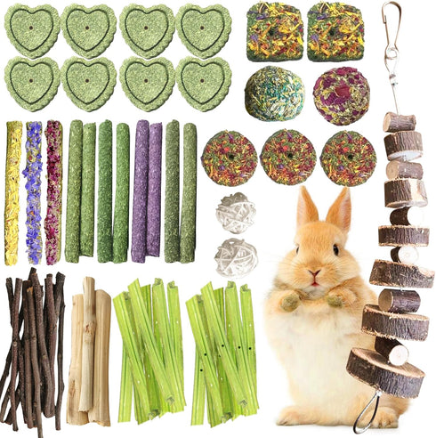 70Pcs Rabbit Toys For Bunnies Boredom,Bunny Toys,Bunny Treats for Rabbits Bunny Toys