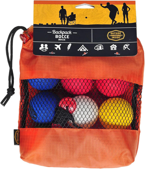 Outside Inside Backpack Bocce - Portable, Compact, Travel Size for Camping and Home