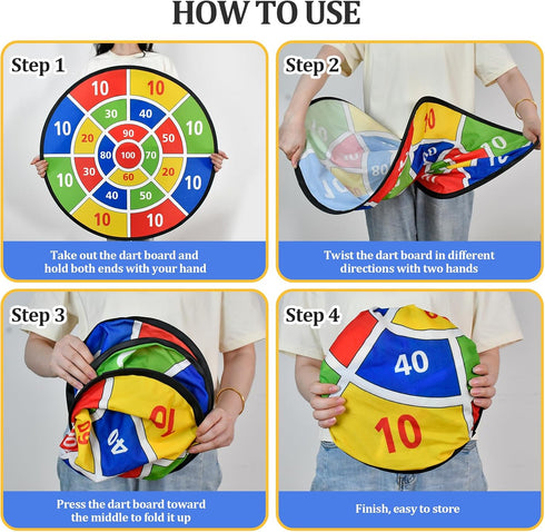 Erpotyl 29'' 12 4 3 4 5 6 7 8 9 10 11 12 Large Dart Board Toys for Kids - Sticky Board with Sticky Balls Darts Indoor