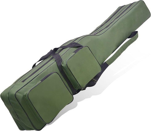 Fishing Rod Case, 4.27 ft Portable Fishing Pole Bag for Travel, Waterproof Fishing Rod Organizer