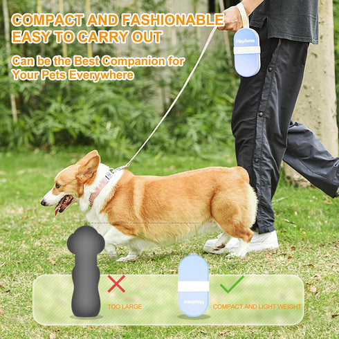 Dog Water Bottle and Bowl 2-in-1, Portable Pet Water Dispenser for Hiking, Travel, Large Enough for Dog Treats (Blue)