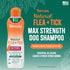 20oz TropiClean Max Strength Flea and Tick Shampoo Treatment for Dogs, Powerful & Natural Defense, Prevention for Large
