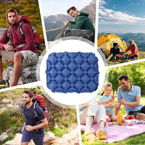 Generic Travel Seat Cushion - Inflatable Stadium Seat, Outdoor Chair Pad | Water Resistant Camping Cushion, Portable
