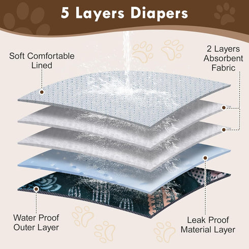 Dogs(5 Pack),Premium Vecomfy Belly Bands for Male Washable Reusable Extra Large Dog Belly Wrap Leakproof Doggie Diapers