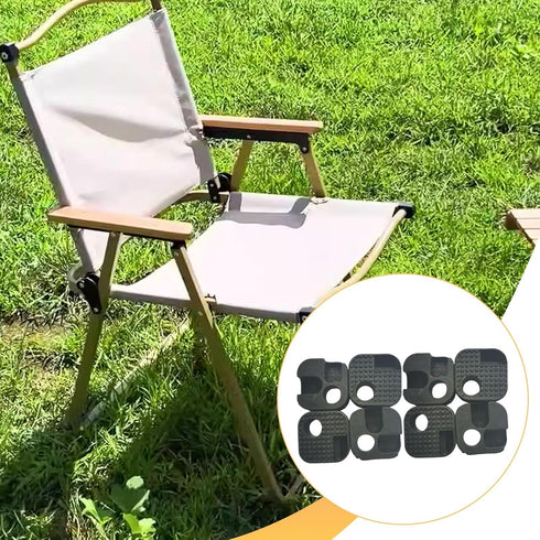 Ioensy (8 Camping Chair Connector Repair Kit Pieces), Black, Heavy-Duty, for Fishing, Garden, Stool and Lawn, Square