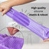 Dog Washing Gloves with Bristle Scrubbers, Reusable Silicone Gloves for Pet Bathing, Massaging & Grooming - Purple