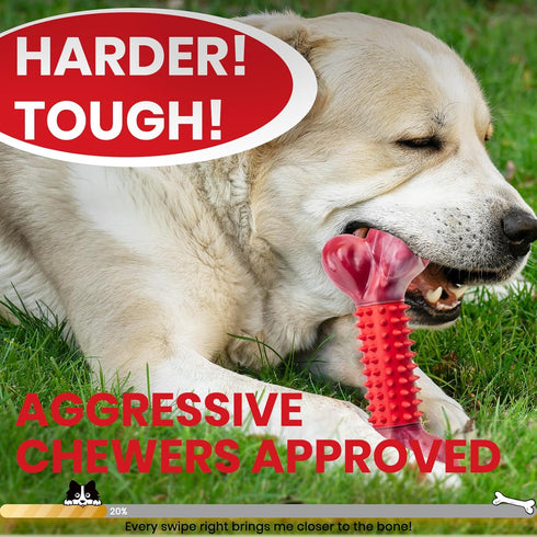 Apasiri Tough Dog Toys for Aggressive Chewers Large Breed, Chew Toys, Bones Made with Nylon and Rubber, Indestructible