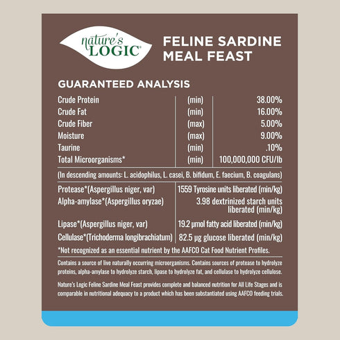 Nature's Logic Sardine Dry Cat Food, 3.3 lb (1 Pack)