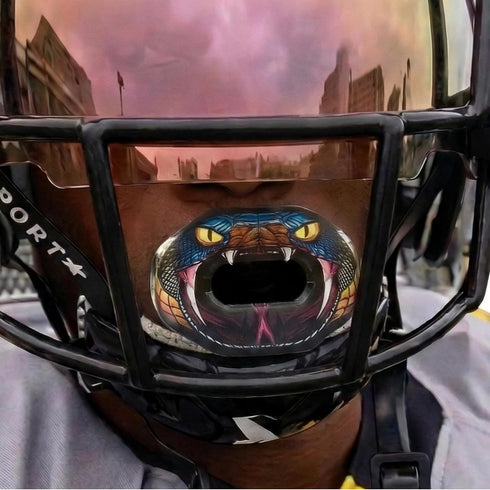 3D Oral Mart Flag Football Mouth Guard with LipFit Design for Kids - Youth Tackle Football Mouthguard (No Boil) Cool