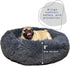 Round Fluppy Calming Pet Bed - Medium Washable Dog Bed, Faux Fur Cat Bed, Non-Slip Bottom, Grey