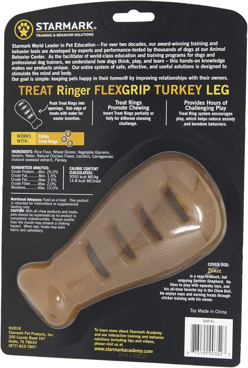 Starmark Treat Ringer Flex Grip Turkey Leg, Brown (SMFEL), 1 Count