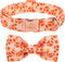 Fall Boy Dog Collar - Orange Maple Leafs Rugby Bow Tie Collar with Safety Metal Buckle for Small, Medium, Large Dogs