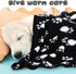 12 Tatuo Pieces Black Dog Blankets for Small Dogs Puppy Fleece Blanket Bulk Warm Felt Throw Spring Cute Paw Print Puppy