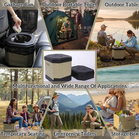 Upgrade Portable Toilet for Adults, Travel Floding Toilet with Lid for Adults & Kids, Camping Toilet Portable Potty