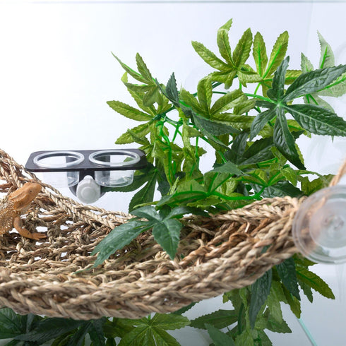 SLSON Reptile Plants Hanging Silk Terrarium Plants with Suction Cup for Bearded Dragons, Lizards, and Tank Decorations