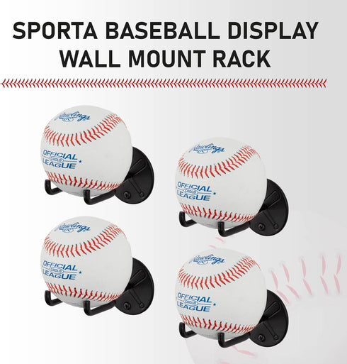 Wallniture Sporta Baseball Holder, Set of 4 Display Stand for Baseball Bat and Ball Storage