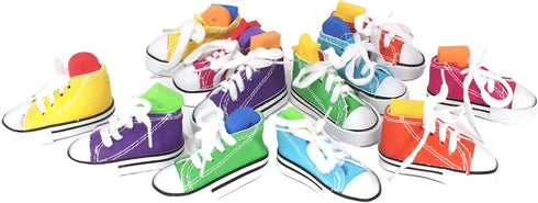 Bonka Bird Toys Pk12 Mini Sneakers, 3" Long by 1.50" High by 1.25" Wide, Parrot Foot Talon Cage Toy
