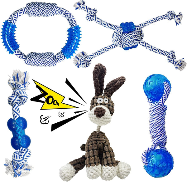 LWBMG 5 Pack Dog Rope Toys, Indestructible Durable Chew Toys, Tug of War Toy for Small Medium Large Dogs, Puppy Teething