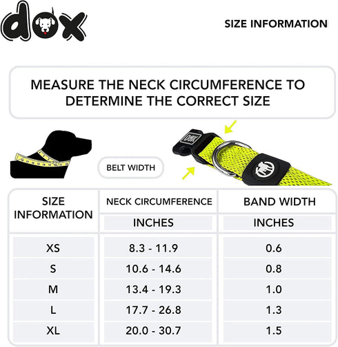 DDOXX Dog Collar Air Mesh, Adjustable & Padded for Small, Medium & Large Dogs, Yellow, XS