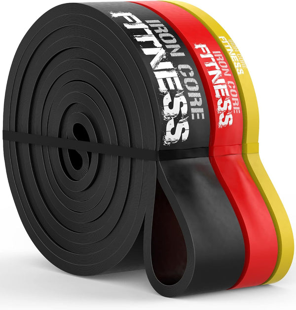 Pull Up Assistance Resistance Bands by Iron Core Fitness for Strength Power Flexibility Training at Home or Gym